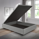 Ver imagem 1 de Cama Box Baú Viúva 120x203x42cm Corino Linho com Pistão a Gás
