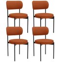 Ver imagem 1 de Kit 04 Cadeiras Estofadas para Sala de Jantar Louvre L02 Linho Terracota - Lyam Decor
