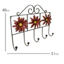 Ver imagem 2 de Cabide de Ferro Artesanal para Quarto Pendurador de Bolsa e Roupas com Flor Libertas Rosas Artesanat