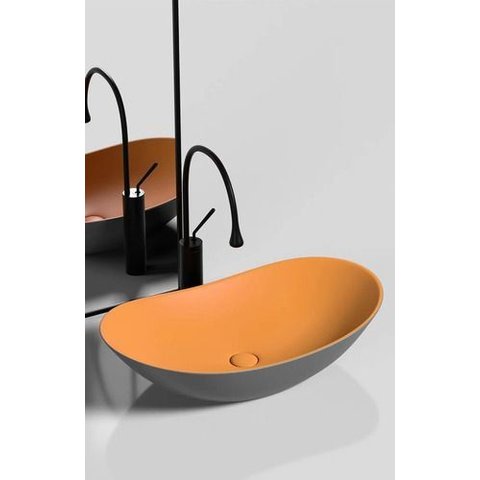 Cuba Apoio Evier Milano Matte Orange Gray Lavabo Banheiro