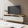 Rack para TV até 75 Polegadas Clint ST (220cm) - Off White/Natural - 1