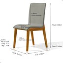 Ver imagem 7 de Kit 6 Cadeira de Jantar Estofada Alice Linho Cinza Base Madeira Castanho - Arkell
