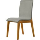 Ver imagem 2 de Kit 6 Cadeira de Jantar Estofada Alice Linho Cinza Base Madeira Castanho - Arkell