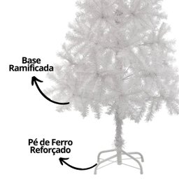 Árvore de Natal Pinheiro Suíço Branco Luxo Premium 346 Galhos 1,50m - Master Christmas - 2