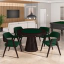 Ver imagem 7 de Cadeira Sala de Jantar e Jogos Carteados Madeira Maciça Poker Veludo Verde/tabaco G42 - Gran Belo