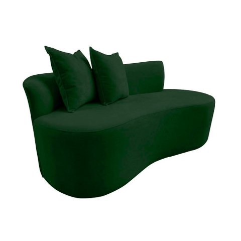 Namoradeira Sofá Feijão Hana Orgânica Suede Verde