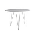 Ver imagem 3 de Mesa De Jantar Redonda 90Cm Branca Clips 3 Pés Ferro Branco Cor: Branco