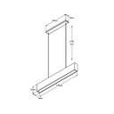 Ver imagem 3 de Luminária Pendente Retangular 125cm Preto + 1 Lâmpada TuboLED 18w - Branco Quente 3000k