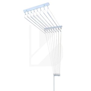 Varal Individual de Teto 100cm com 10 Varetas em Alumínio - Branco