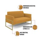 Ver imagem 3 de Sofá 2 Lugares Namoradeira Industrial Alta Dourado Marisa Bouclê Mostarda D03 - D’Rossi