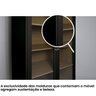 Cristaleira Estante Para Livros Ditália 2 Portas Vidro Preta - 9