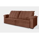 Ver imagem 3 de Sofá Retrátil e Reclinável 2,90m Canadá Estilo Estofados - Suede Veludo Cor "terracota"