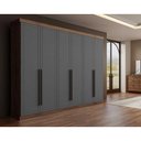 Ver imagem 1 de Guarda Roupa Casal 6 Portas e 6 Gavetas Capri 1159 Freijo C- Cinza Titanio - Carraro