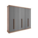 Ver imagem 2 de Guarda Roupa Casal 6 Portas e 6 Gavetas Capri 1159 Freijo C- Cinza Titanio - Carraro