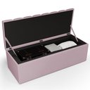 Ver imagem 4 de Kit Cabeceira Cama Box Casal Queen 160cm com Calçadeira Baú Dália W01 Suede Rosê - Lyam Decor
