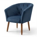 Ver imagem 5 de Jogo 2 Poltronas Estofadas Tecido Veludo Elegante para Sala de Espera Aconchegante Pés de Madeira Re