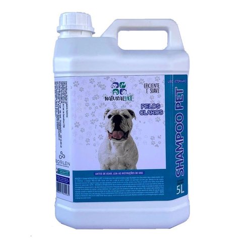 Shampoo para Pet Naturalvet Pelos Claros Eficiente Suave 5l