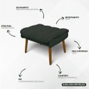 Ver imagem 3 de Puff Decorativo para Sala Quarto Penteadeira Sufler Linho Pés Palito