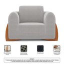 Ver imagem 6 de Kit 02 Poltronas e 01 Sofá Bloom 220cm 03 Lugares com Pés de Madeira Bouclê Cinza - Desk Design