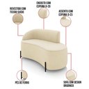 Ver imagem 2 de Sofá 2 Lugares Orgânico 140cm Pé Ferro Preto Morgan Suede Bege D03 - D’Rossi