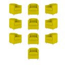 Ver imagem 1 de Kit 10 Cadeira Poltronas Decorativas Recepção Clinica Suede Cor:Amarelo
