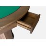 Mesa de Carteado com Gavetas e Porta Copos Vintage - 1,09x0,80 - com Xadrez - Preto - 4