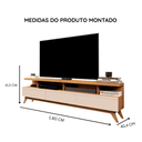 Ver imagem 6 de Rack Grande para Sala com 3 Gavetas Vivare Wood 1,80 m- Off White/Freijo