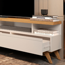 Ver imagem 3 de Rack para Sala TV 70 Polegadas Vivare 1.8 Wood Moderno - Off White/Freijo