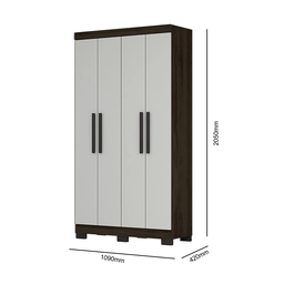 Guarda Roupa Trevo 4 Portas e 2 Gavetas - Nature/ Off White La 109 - 3