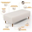 Ver imagem 7 de Puff Decorativo Sala de Estar Bali W01 Pés Palito 120x50cm Bouclê Cru - Lyam Decor