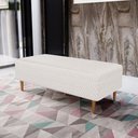 Ver imagem 6 de Puff Decorativo Sala de Estar Bali W01 Pés Palito 120x50cm Bouclê Cru - Lyam Decor