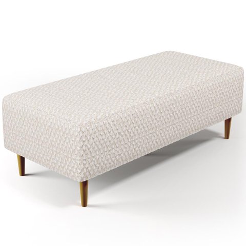Puff Decorativo Sala de Estar Bali W01 Pés Palito 120x50cm Bouclê Cru - Lyam Decor