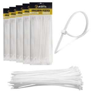 500 Enforca Gato Cinta Plástica Abraçadeira Lacre de Nylon 3.6x150mm Fita Hellerman 15cm Branco