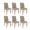 Ver imagem 1 de Kit 6 Cadeiras para Sala de Jantar Estofadas Paola Bege/Madeira