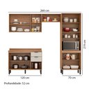 Ver imagem 2 de Cozinha Modulada Completa 11 Portas 02 Gavetas Firenze Amêndola Nude Prime Tx Demóbile