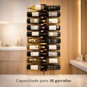 Ver imagem 4 de Adega Vertical de Parede para 18 Garrafas de Vinho Cozix em Aço Inox Preto | Suporte Suspenso Organi