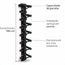Ver imagem 2 de Adega Vertical de Parede para 18 Garrafas de Vinho Cozix em Aço Inox Preto | Suporte Suspenso Organi