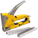 Ver mais imagens de Grampeador Manual Tapeceiro Madeira Pressão + 1000 Grampos 6mm + 1000 Grampos 8mm