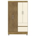 Ver imagem 5 de Guarda Roupa Solteiro 103cm com 4 Portas Mayra Nature/champanhe V02 - Mpozenato
