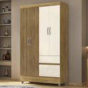 Ver imagem 1 de Guarda Roupa Solteiro 103cm com 4 Portas Mayra Nature/champanhe V02 - Mpozenato