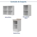 Ver imagem 6 de Lavanderia Planejada 3 Peças 1 Aéreo 1 Balcão com Tampo 1 Nicho 40cm Marselha CabeCasa MadeiraOriginals Branco
