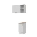 Ver imagem 3 de Lavanderia Planejada 3 Peças 1 Aéreo 1 Balcão com Tampo 1 Nicho 40cm Marselha CabeCasa MadeiraOriginals Branco