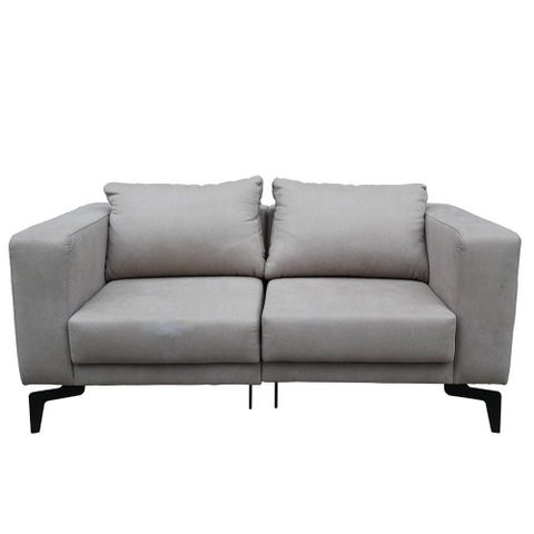 Sofá Concept 2 Lugares Cor Cinza com Pés Pretos 170cm - 58446