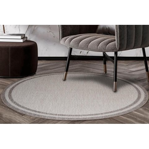 Tapete Redondo Natural Look Moldura a 150 cm