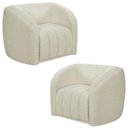 Ver imagem 1 de Kit 2 Poltronas Decorativa para Sala 112cm Meris M22 Bouclê Cru - Mpozenato