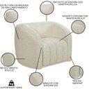 Ver imagem 3 de Kit 2 Poltronas Decorativa para Sala 112cm Meris M22 Bouclê Cru - Mpozenato