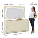 Ver imagem 5 de Buffet 4 Portas e Painel com Espelho LED Sublime Gelius Móveis