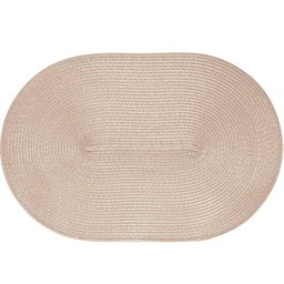 Kit 4 Americano Requinte Liso para Mesa Oval 30x45cm Palha - 1