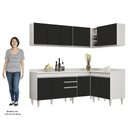 Ver imagem 5 de Armário de Cozinha Modulado de Canto 6 Peças Cp29 Balcão com Tampo Branco/preto - Lumil Lumil Móveis