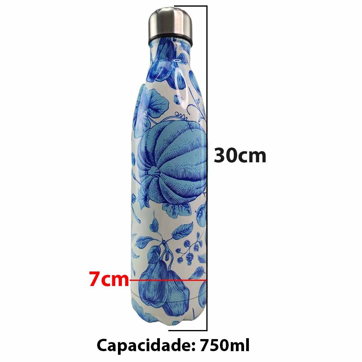 Garrafa Termica Estampada Flores Aço Inox 750Ml Squeeze Florida Agua Quente Gelada Academia Treino E - 2